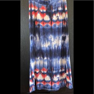 tie-dye style maxi skirt